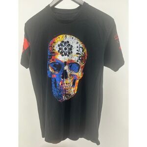 Grunt Style Kids T Shirt Black Graphic Skull Flag Print Short Sleeve Cotton